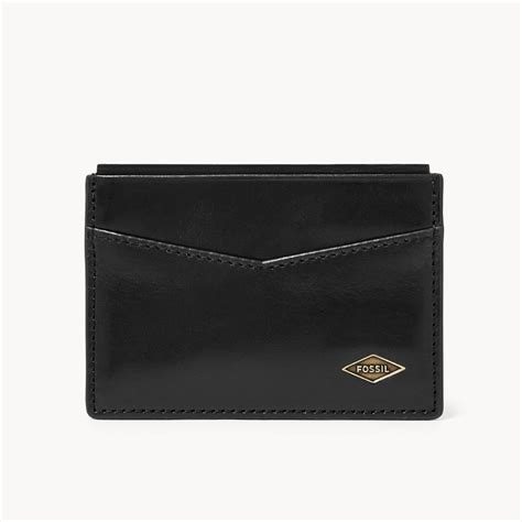 fossil men's ryan rfid card case - dark brown|Ryan Leather RFID Flip ID Bifold Wallet .